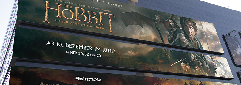 Mockup einer Kinoverkleidung zum Blockbuster Hobbit