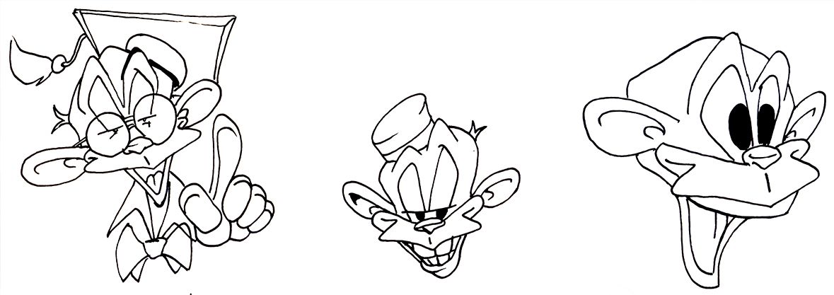 Skizzen von Affen in verschiedenen Positionen